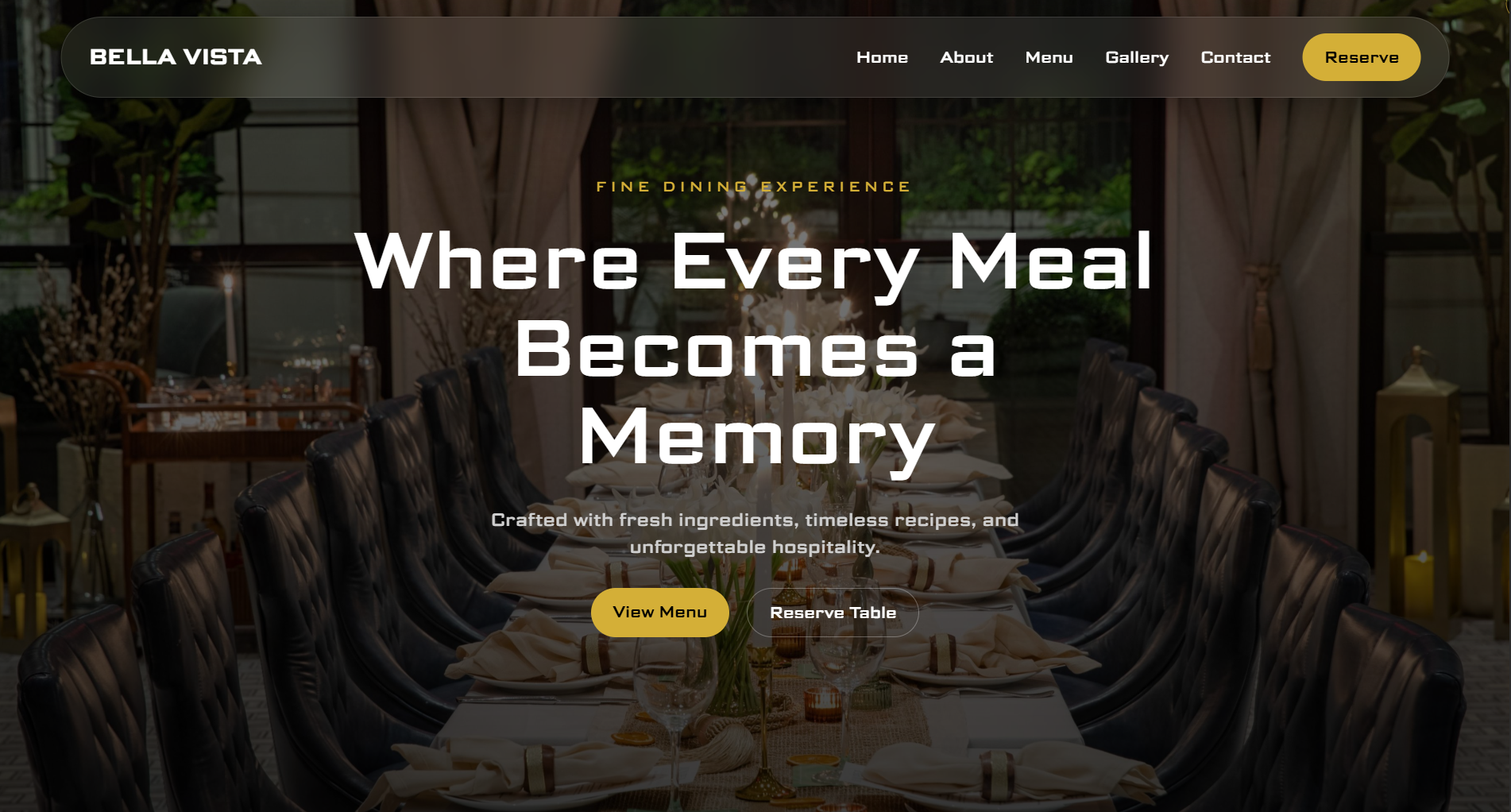 Bella Vista Restaurant Website Preview